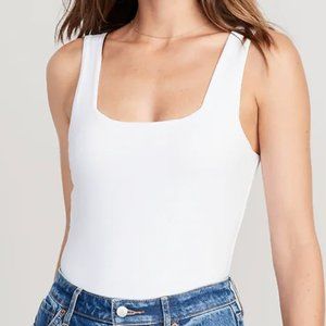 Square Neck White Bodysuit